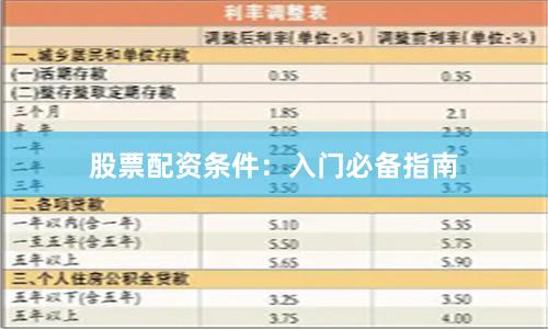 股票配资条件：入门必备指南